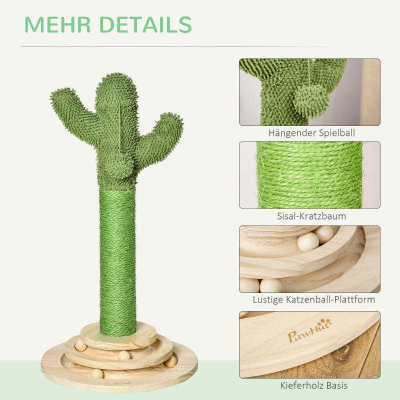Cat Scratching Post Cactus Tree Sisal Rope Green+Natural