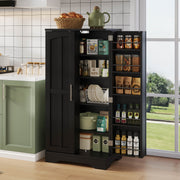 Storage Cabinet 2-Door LED Sensor Light Adjustable Shelves - Black