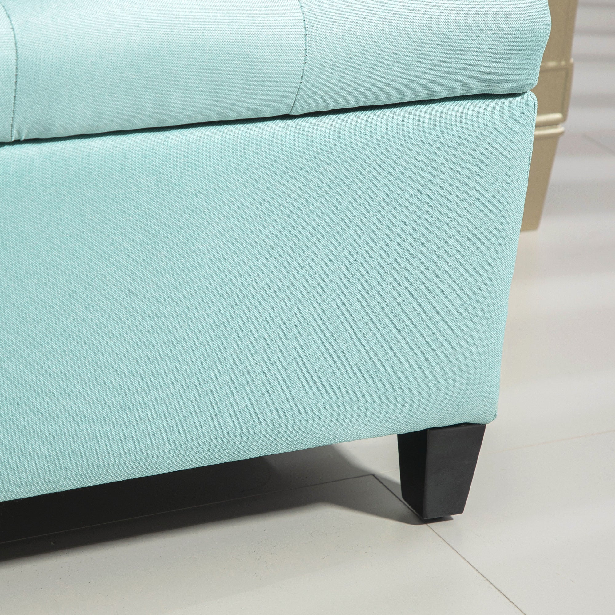 Bench Upholstered with Storage Space, Linen-like Polyester, Green