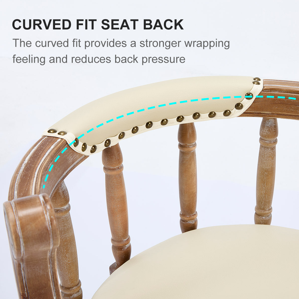 Cow Top Leather Wooden Bar Stools, 360 Degree Swivel with Backs, Bar/Counter Height Leather/Wood