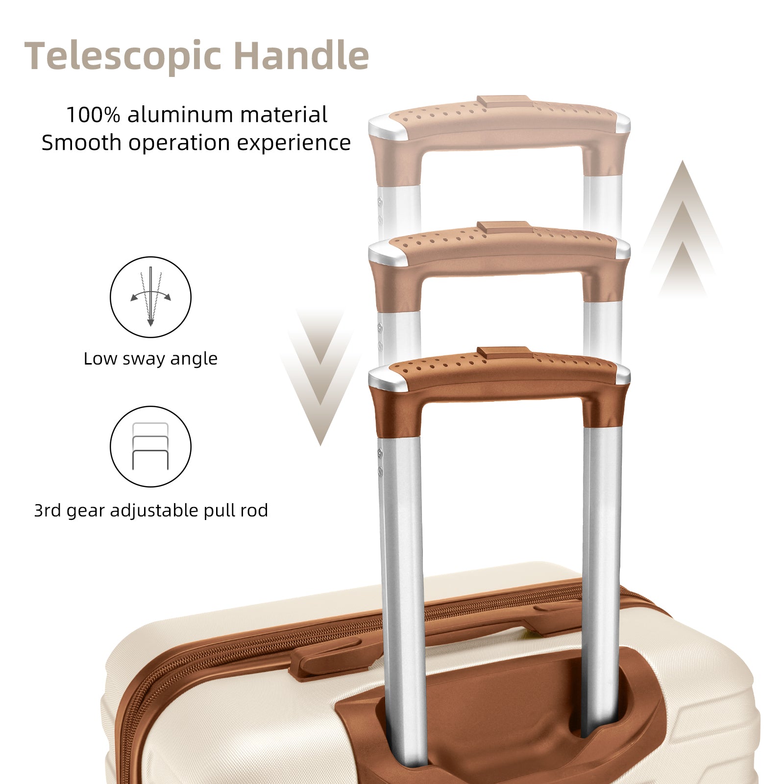 Luggage Sets 6 Piece Hardside Expandable with Spinner Wheels, Cream