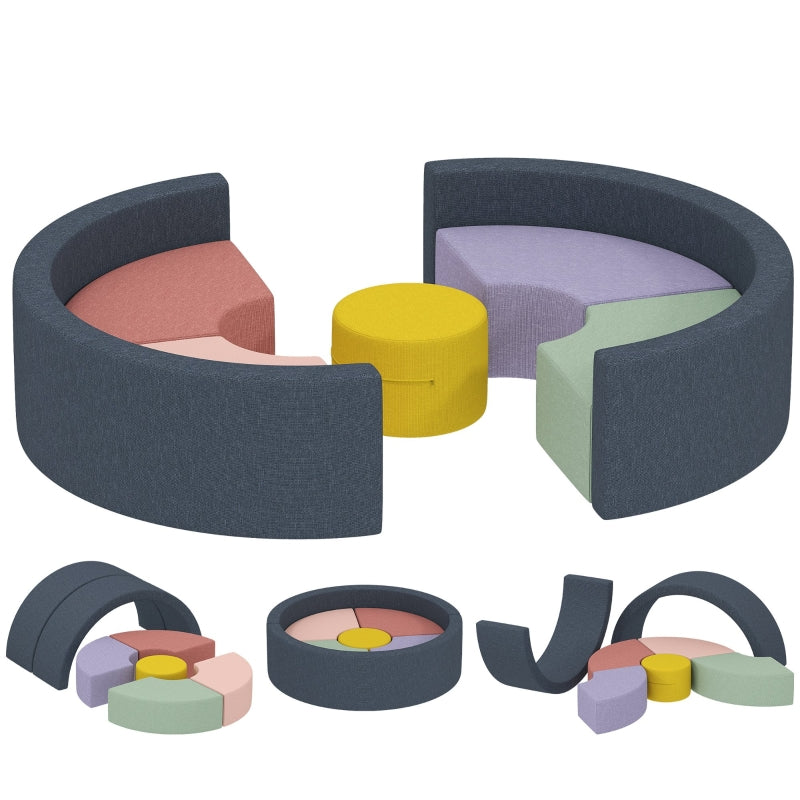 7-Piece Soft Building Block Set for Toddlers, Foam with Washable Corduroy Cover, Colorful