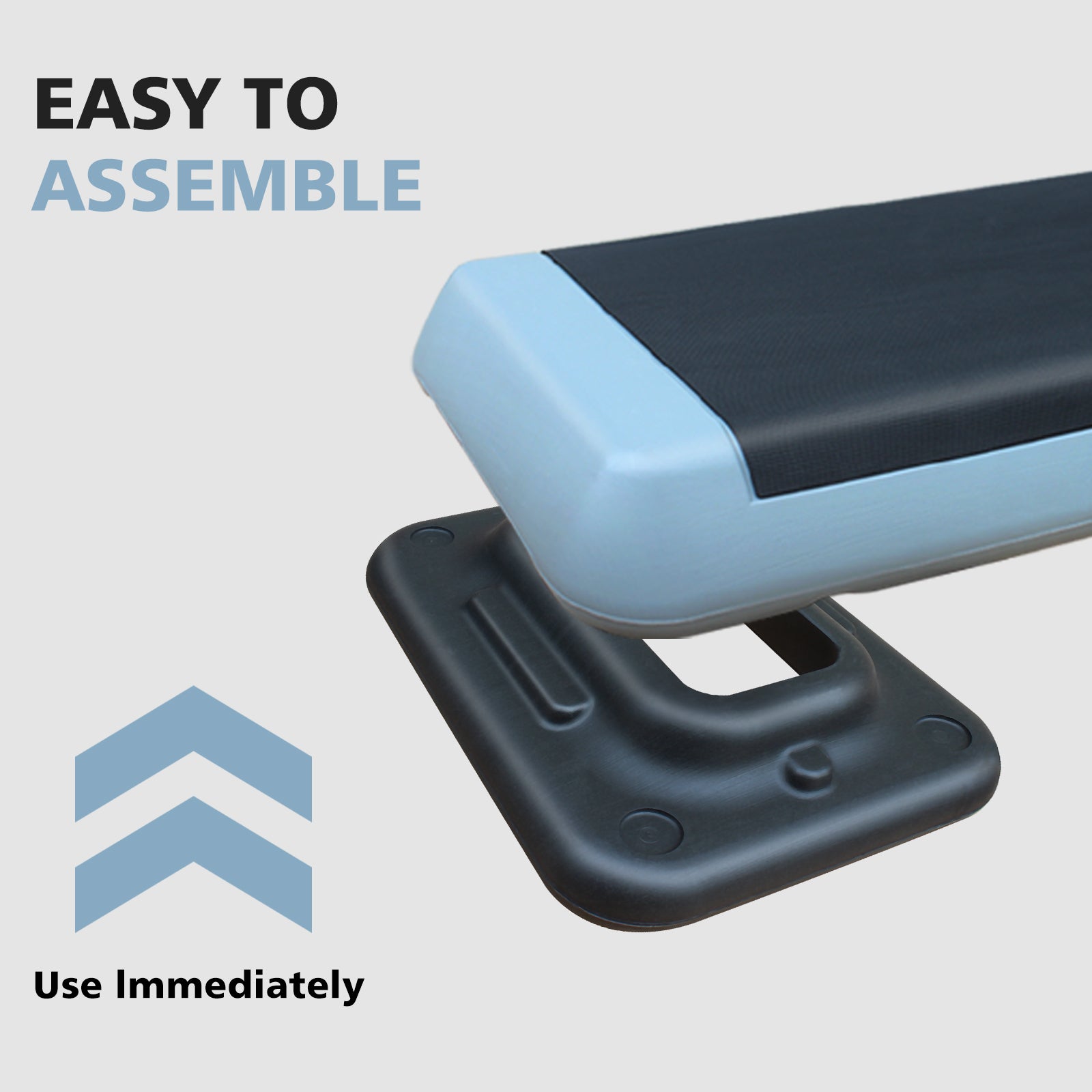 Aerobic Stepper, 76cm/28.5" Adjustable with 2 Risers, Gray Black