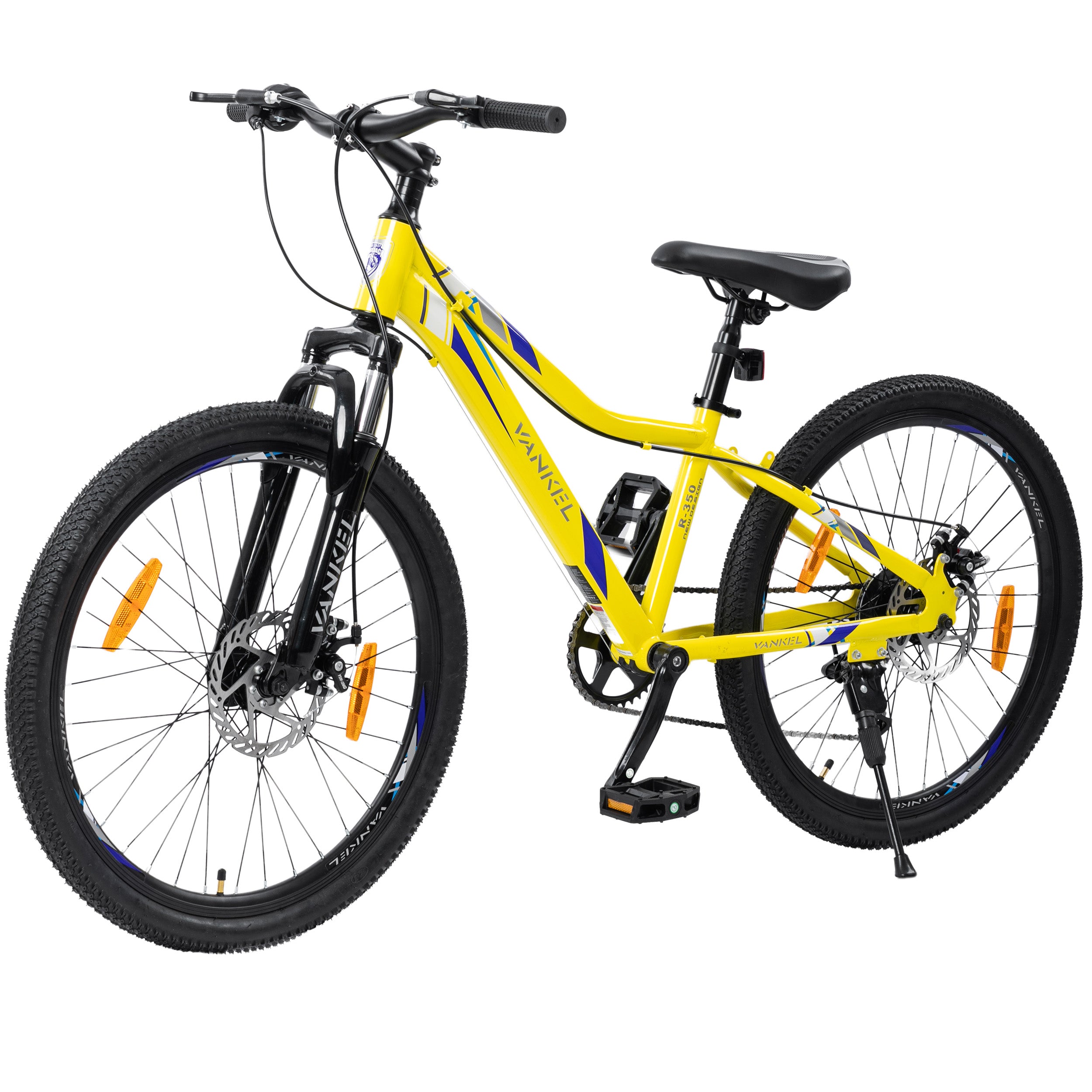 24-Inch Mountain Bike for Boys and Girls, 6-Speed Gears and Shock-Absorbing Fork, Steel Frame
