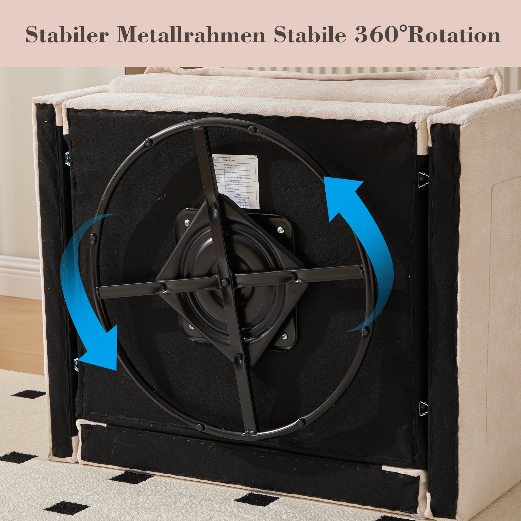 Lounge Chair, 360° Rotating, Armrests & Cushions, Modern Style