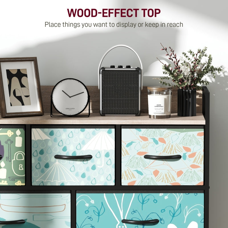 Chest of Drawers 7-Drawer Storage Unit Blue