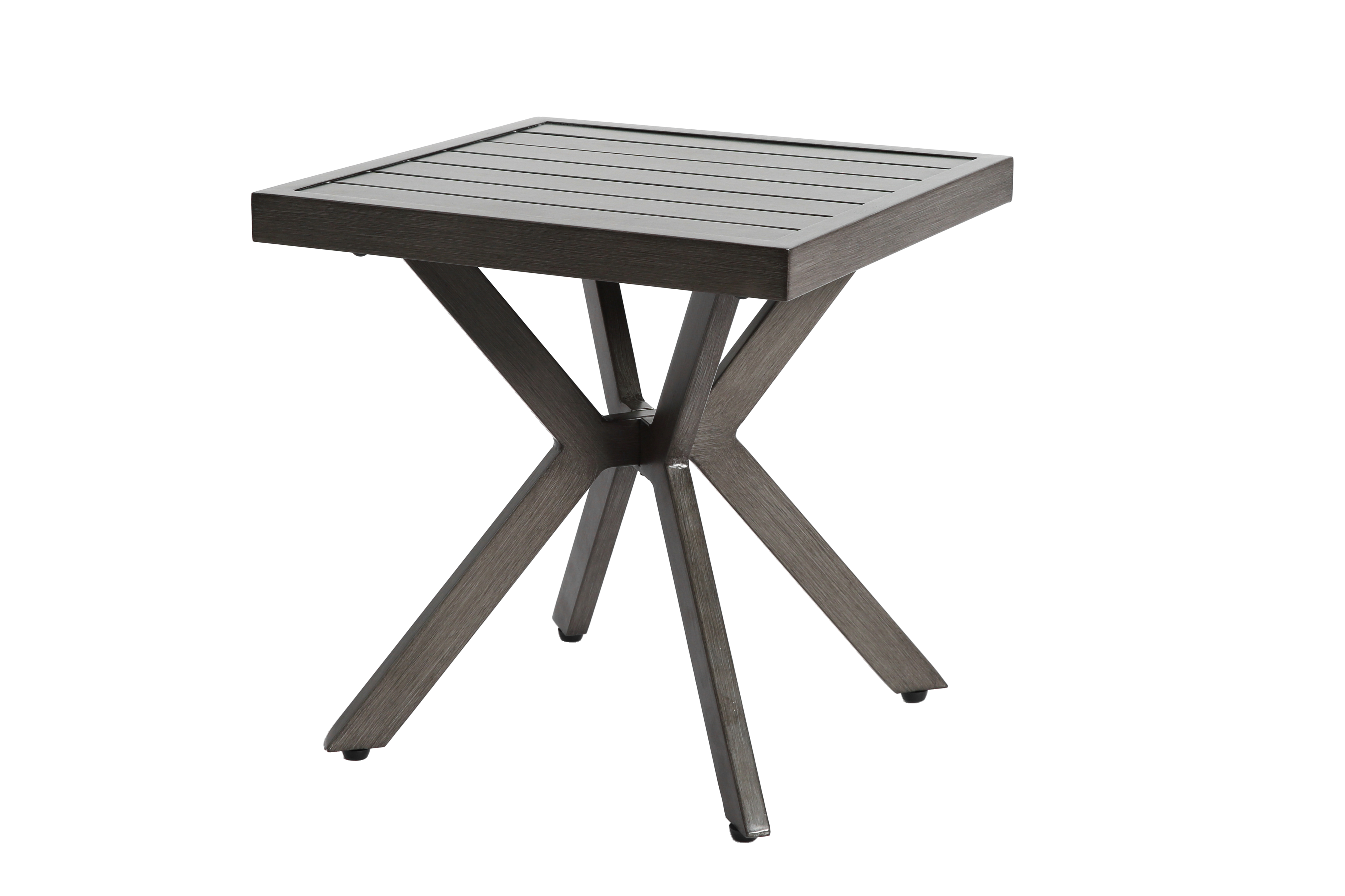 Outdoor Aluminum Square Side Table End Table for Patio, Backyard, Pool, Indoor, Dark Gray