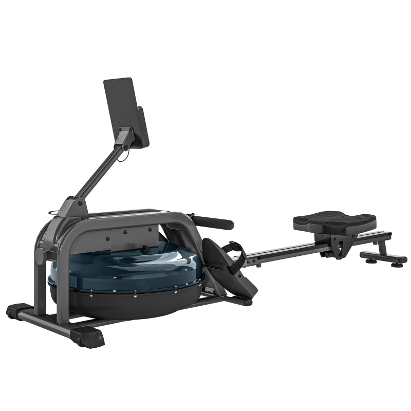 SPORTNOW Water Rowing Machine with Wheels, Adjustable Resistance for Strength and Cardio Training
