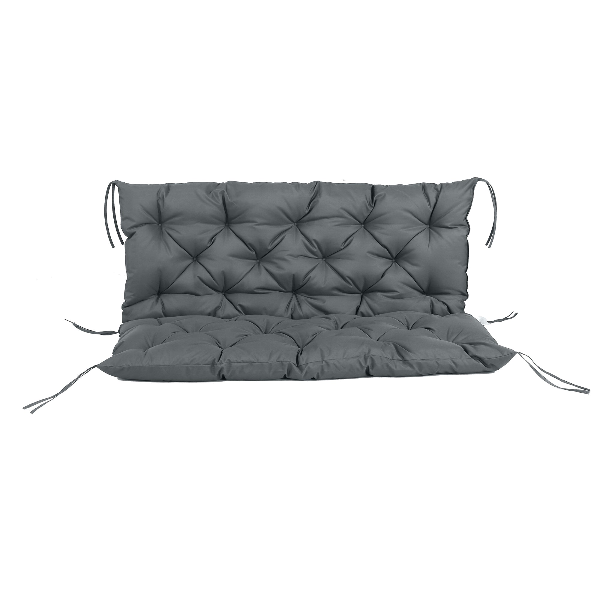Garden Bench Cushion 2 Seater Swing Chair Seat Pad 110 x 120 cm Dark Grey