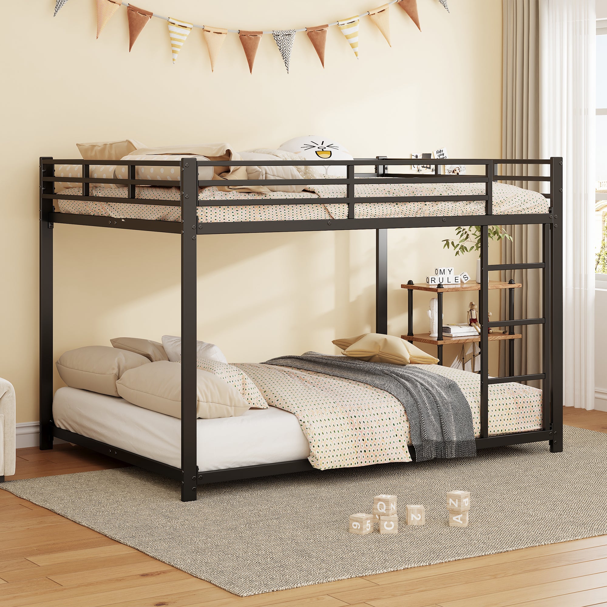 Children's Bunk Bed 140x200 Classic Style Iron Black