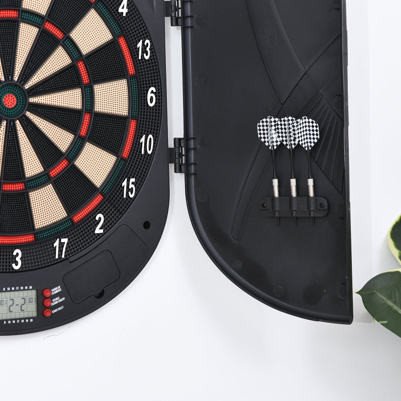 Electronic Dartboard, Voice LED Display, 26 Games, Black