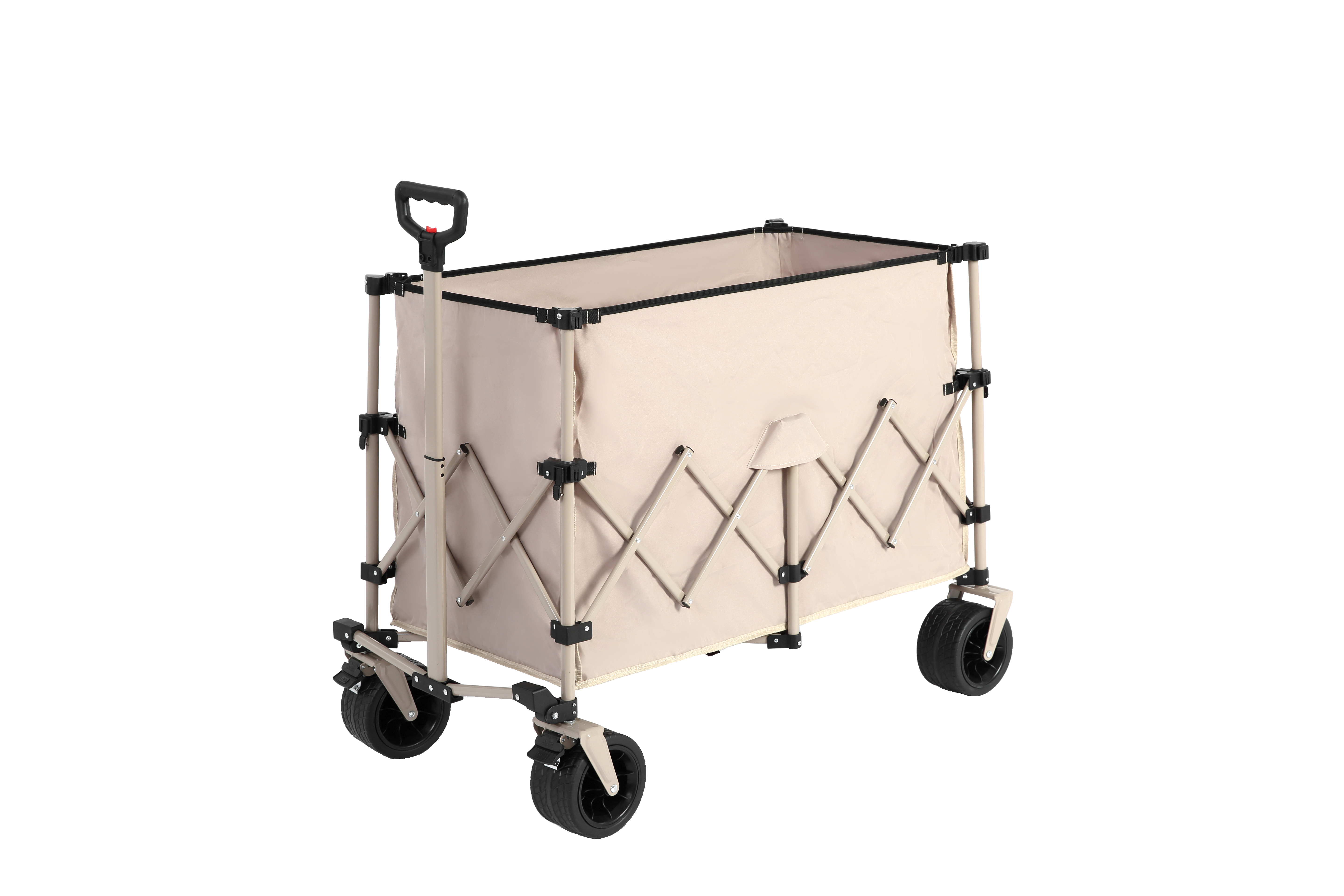 Beach Wagon, Collapsible 220lbs, Heavy Duty 300L, All-Terrain Beach Wheels, Beige