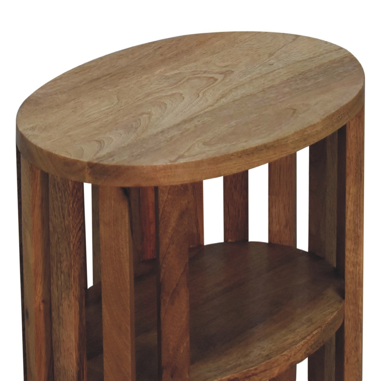 Solid Wood Ariella Double Shelf Nightstand, Brown