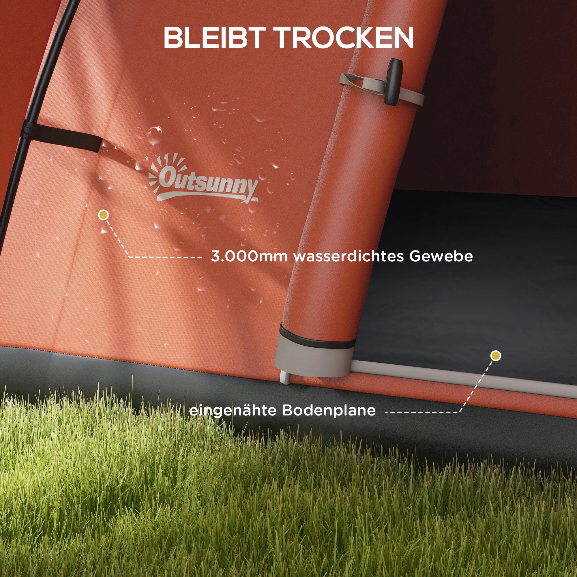 Tunnel Tent 6 Person Water-Repellent Family Tent with Window and Carrying Bag