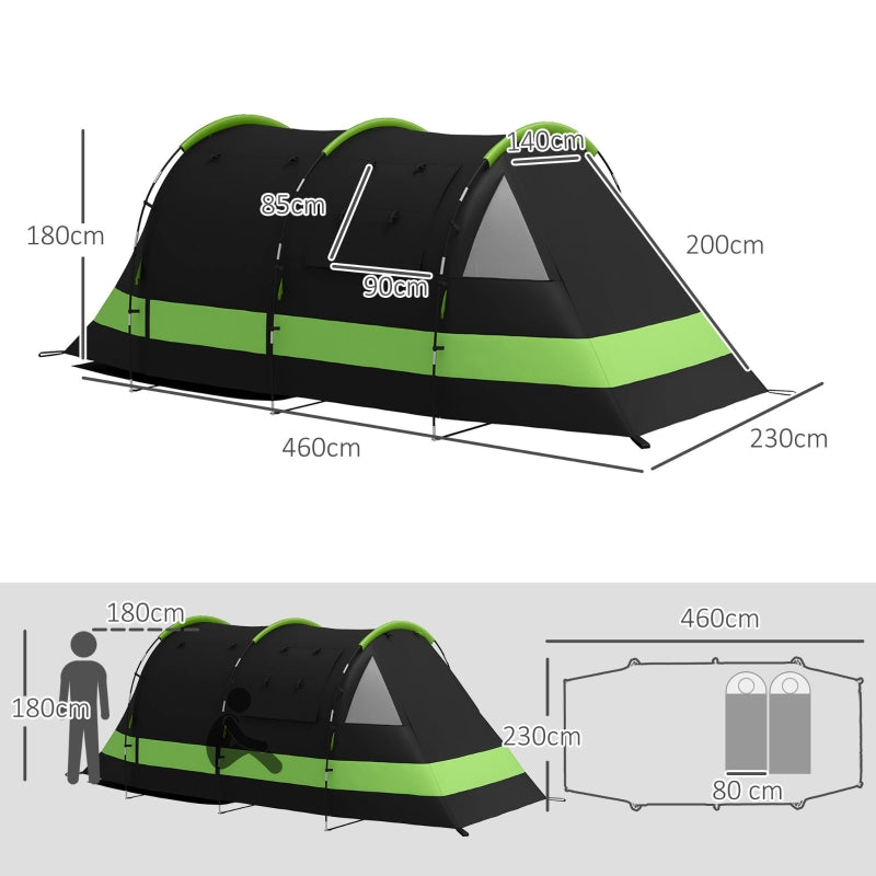 Four Man, Two Room Blackout Tent - Black
