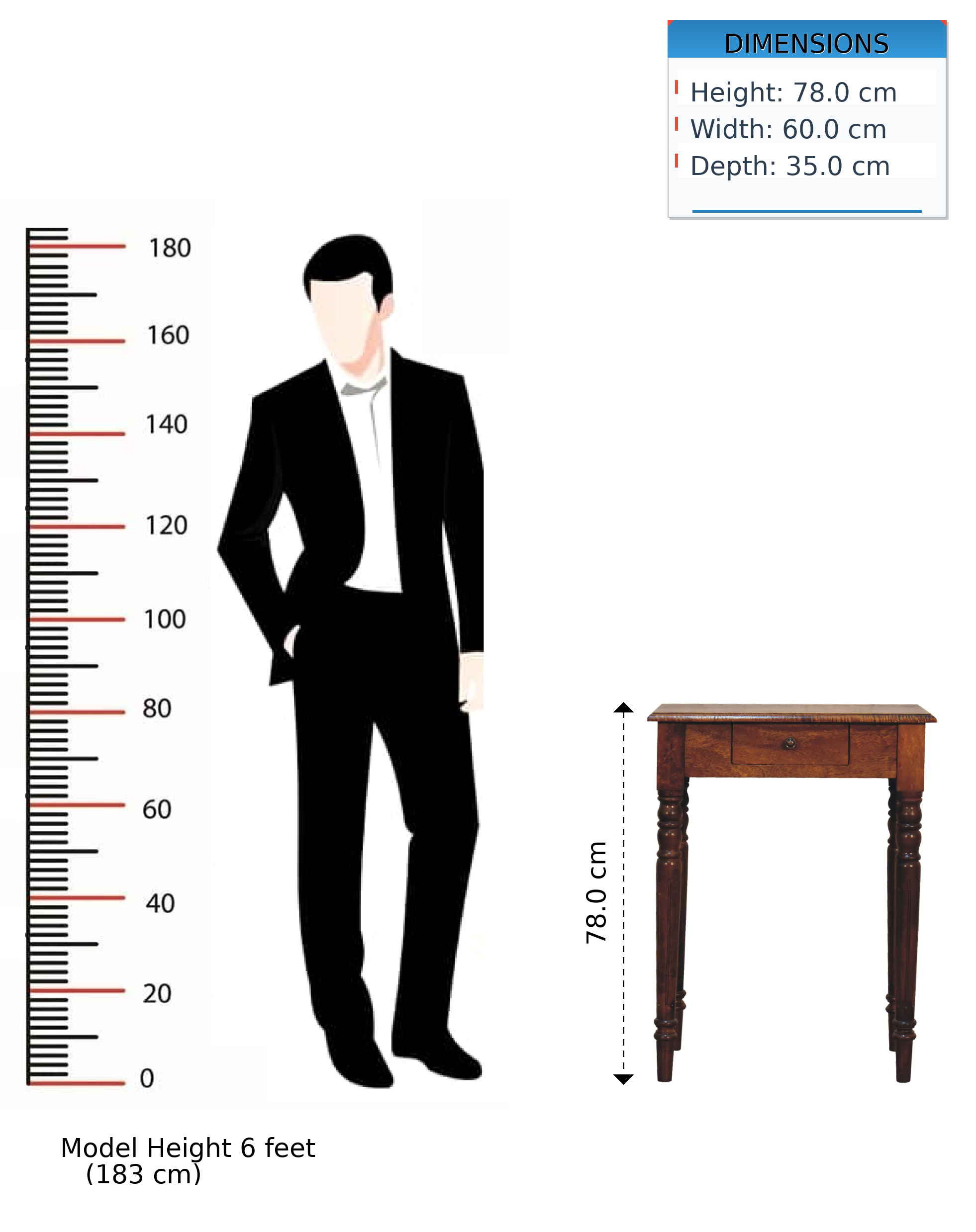 Writing Desk, Chestnut Turned Leg 1 Drawer, Solid Wood Dark Brown