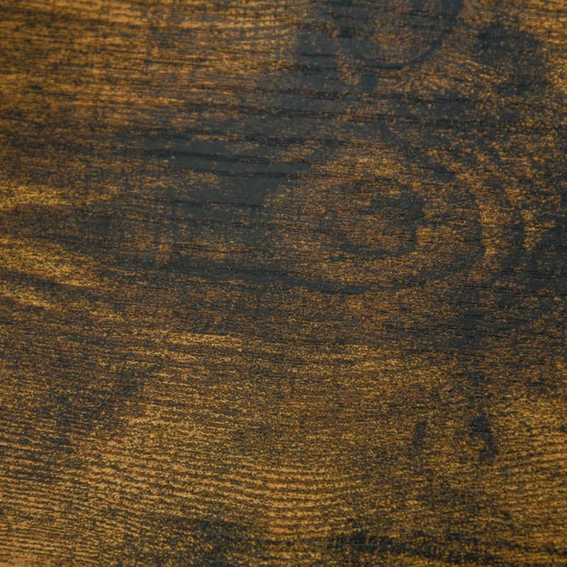 Industrial Side Table with Drawer and Storage Shelf, Slim Nightstand, Rustic Brown