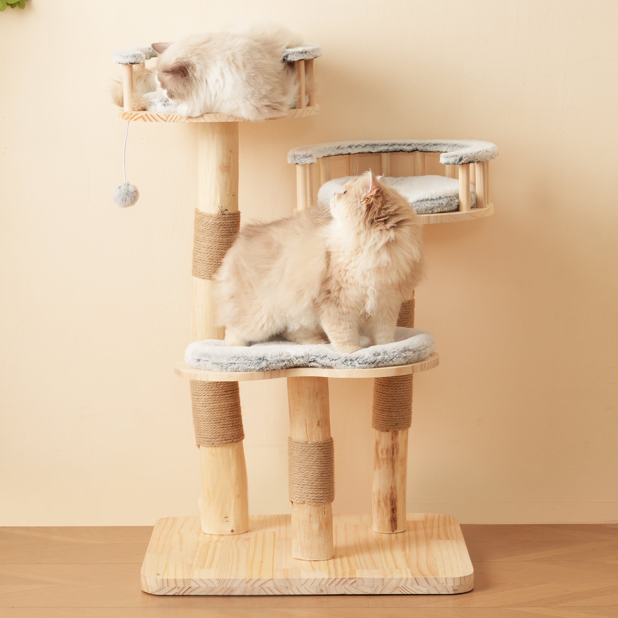 Designer Cat Climbing Frame 98cm 3-Step Jumping Board Solid Wood