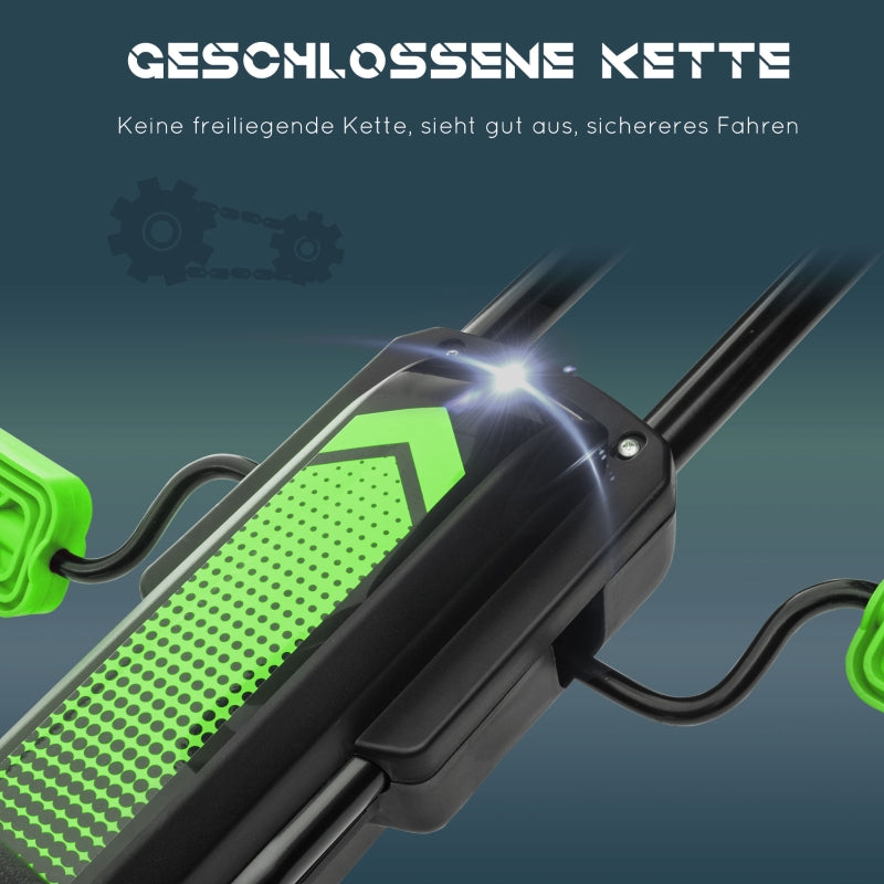 Children's Go-Kart with Pedals and Adjustable Seat, Green and Black