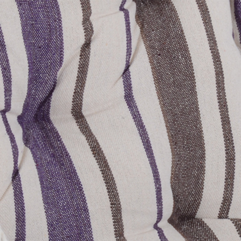 Outdoor Hanging Rope Chair, Padded Seat & Backrest Wooden Bar, Brown