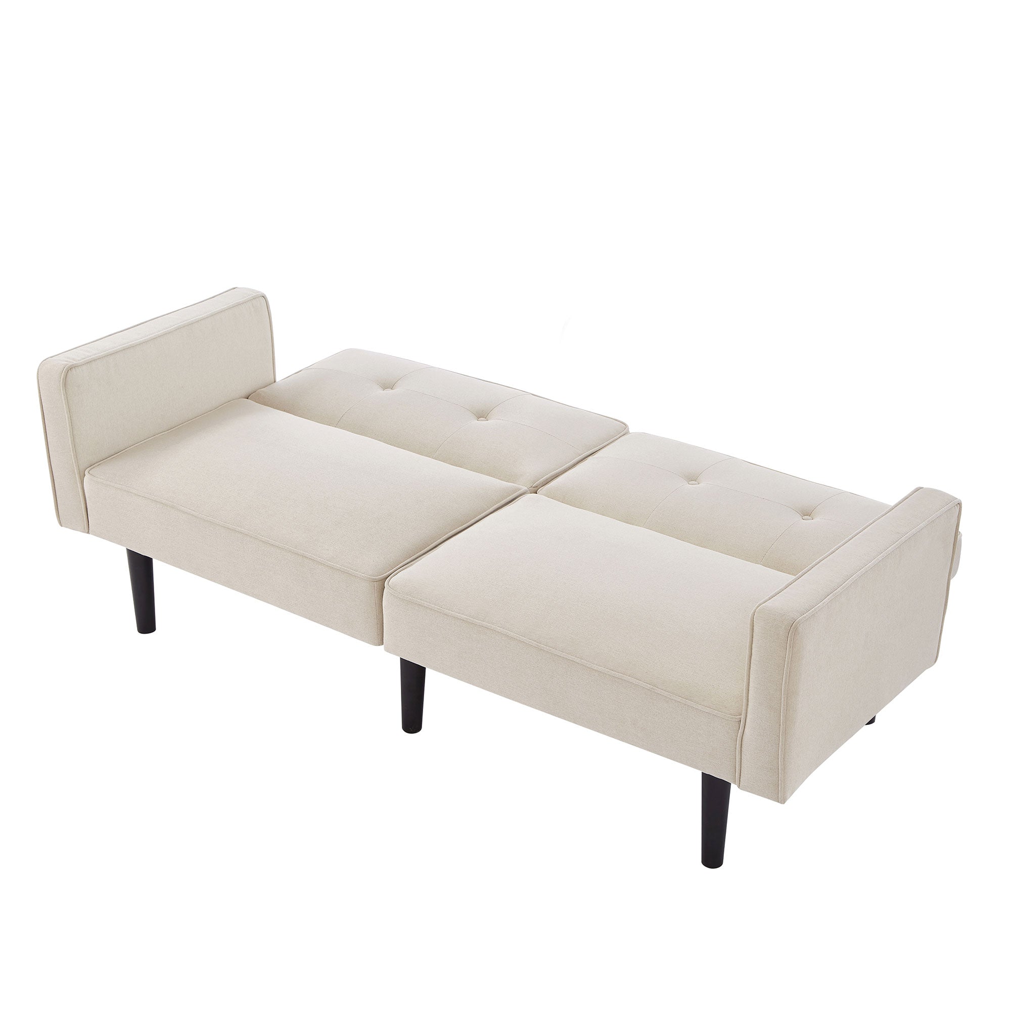 Sofa Bed, 2-in-1 Adjustable with Independently Adjustable Backrests, Cotton Linen Fabric