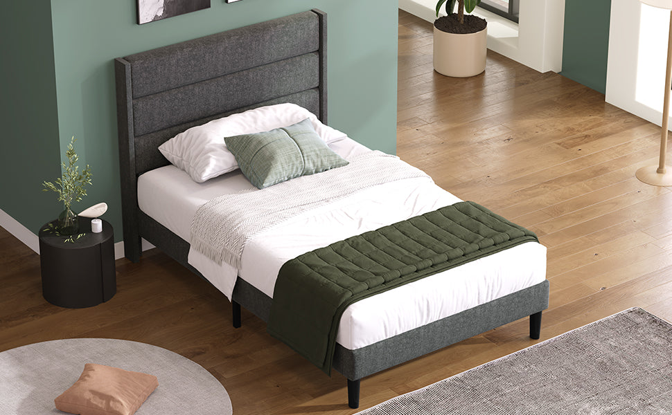 Sofa bed daybed with ambient lighting, 140x200cm, linen beige