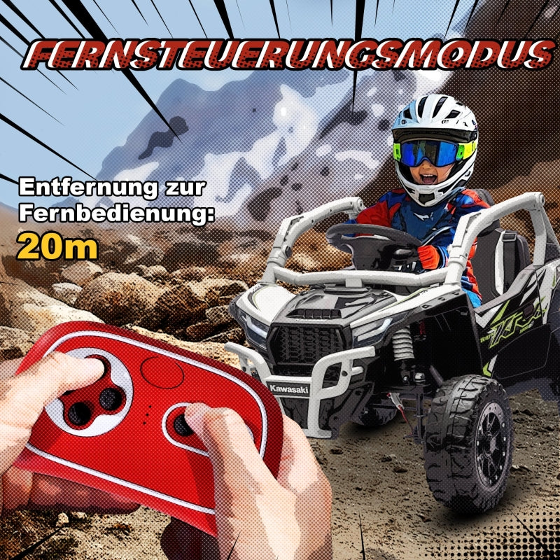 Electric Off-Road Vehicle for Children with Remote Control and LED Lights, Grey