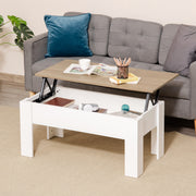 Lift Top Coffee Table, Pop-Up Tabletop with Hidden Storage Compartment