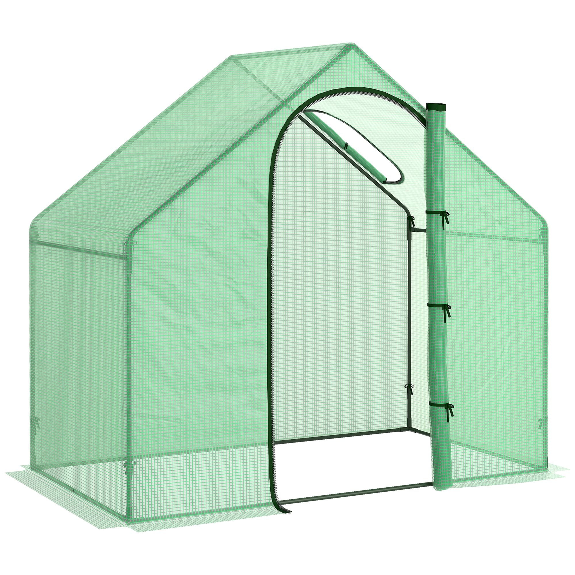Foil Greenhouse, Tomato House 180x100x168cm with Window and Door, Steel/PVC Plastic