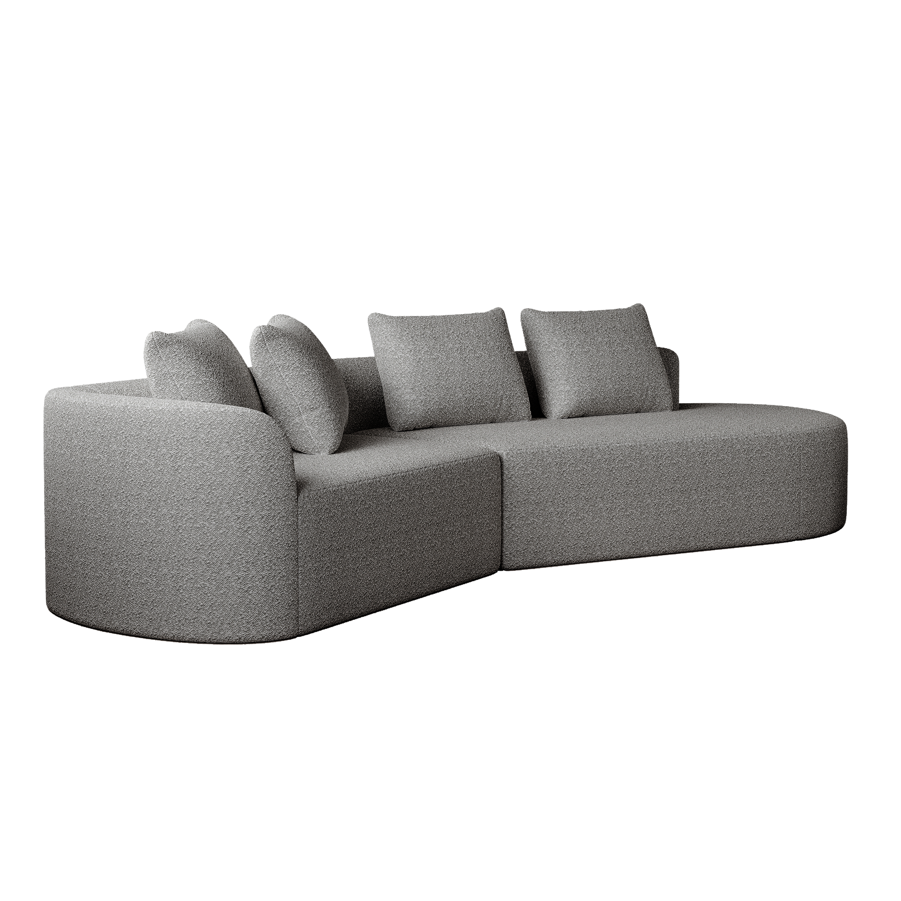 Chenille Sofa, Modern Upholstered Oversized Corner 4-Seater, freely combinable
