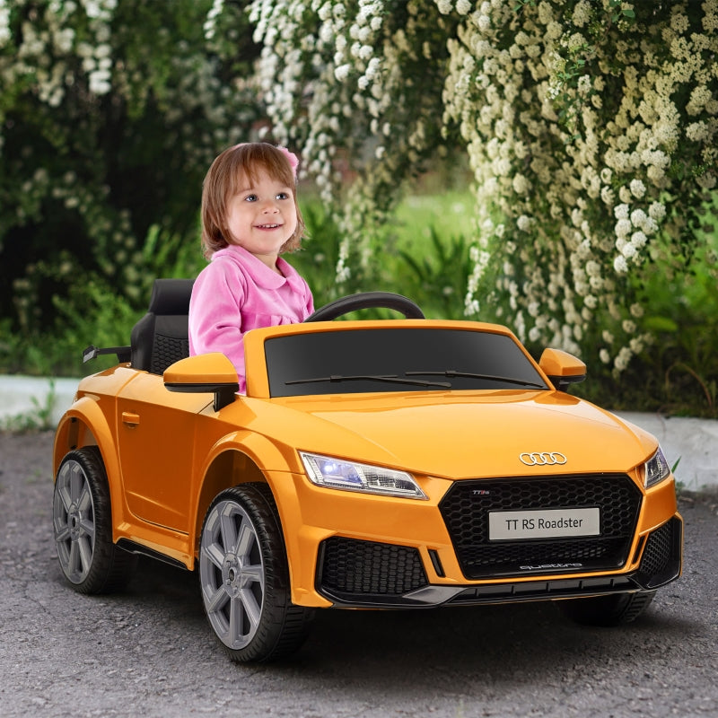 Kids Licensed Audi TT RS Ride-On Car, 12V Battery with Remote, Yellow