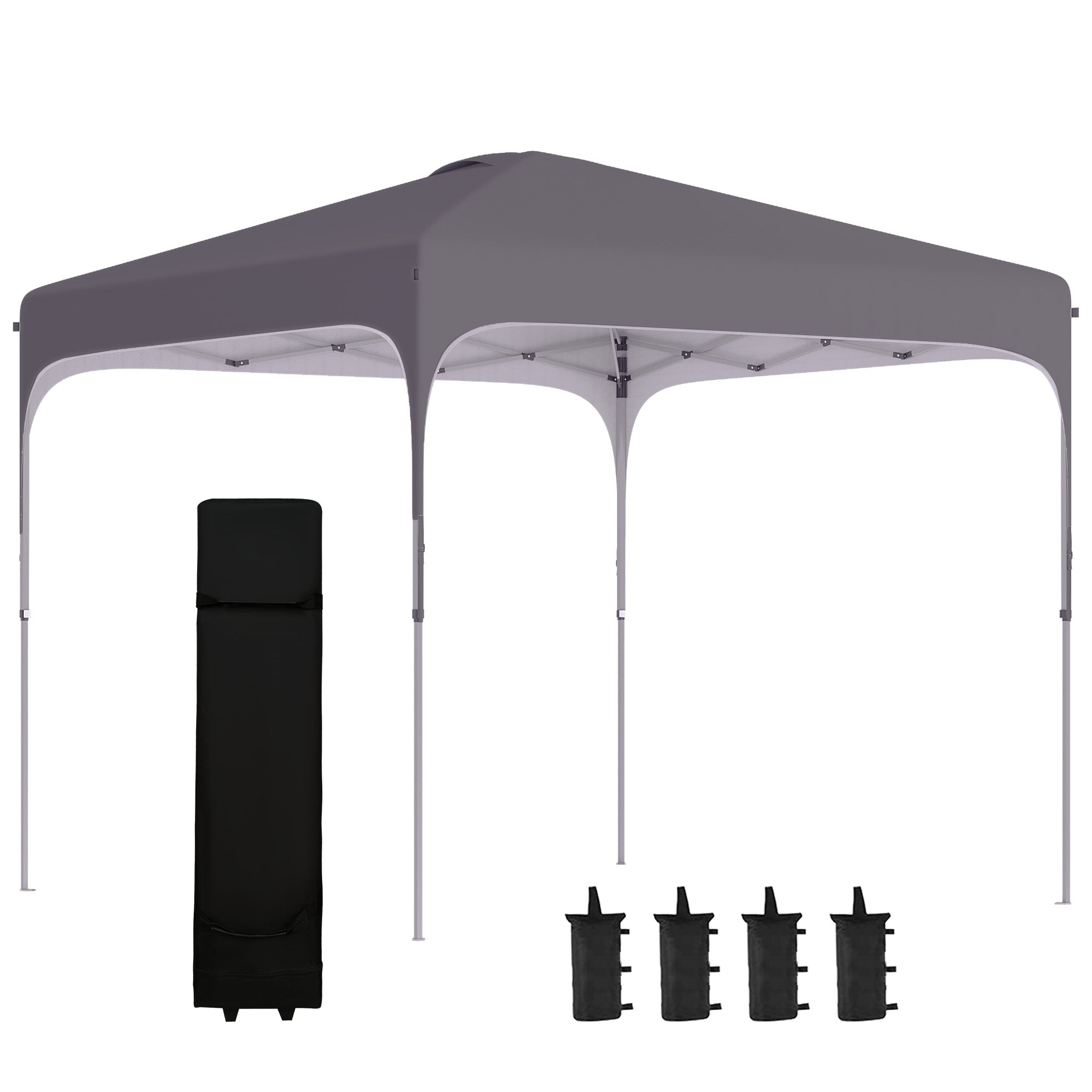 Pop Up Gazebo, 3 x 3(M) UPF 50+ Foldable Canopy Tent with Wheeled Carrybag, Dark Grey