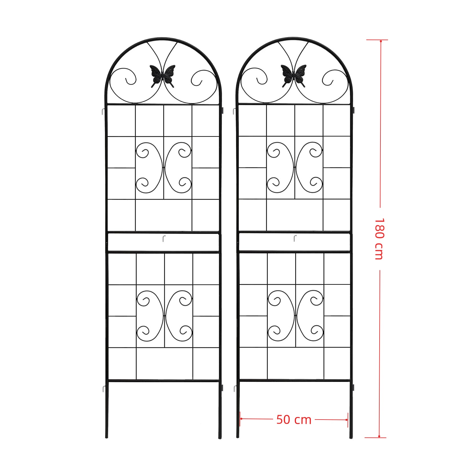 Metal Garden Trellis, 2 Pack for Climbing Plants, Metal