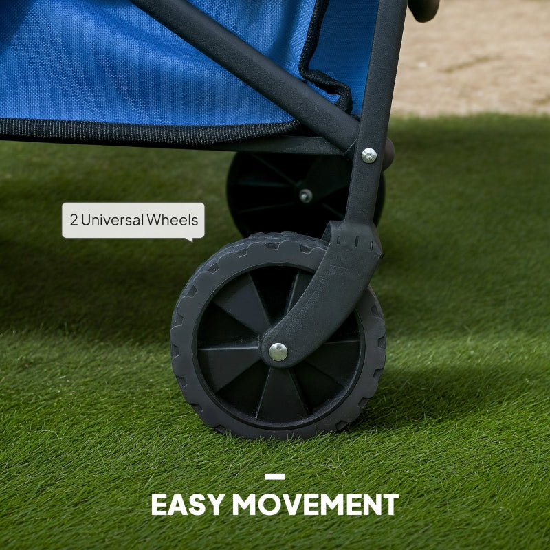 Festival Trolley Cart 62L 120kg Heavy Duty Collapsible Adjustable Handle Blue