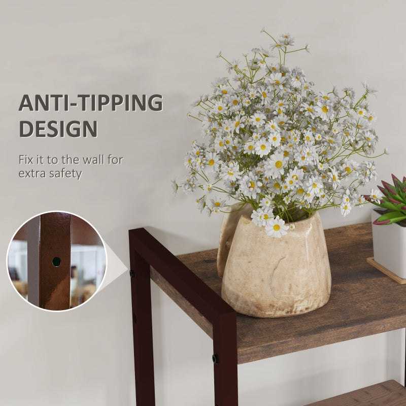 Four-Tier Display Shelf with Bottom Drawers, Industrial Steel