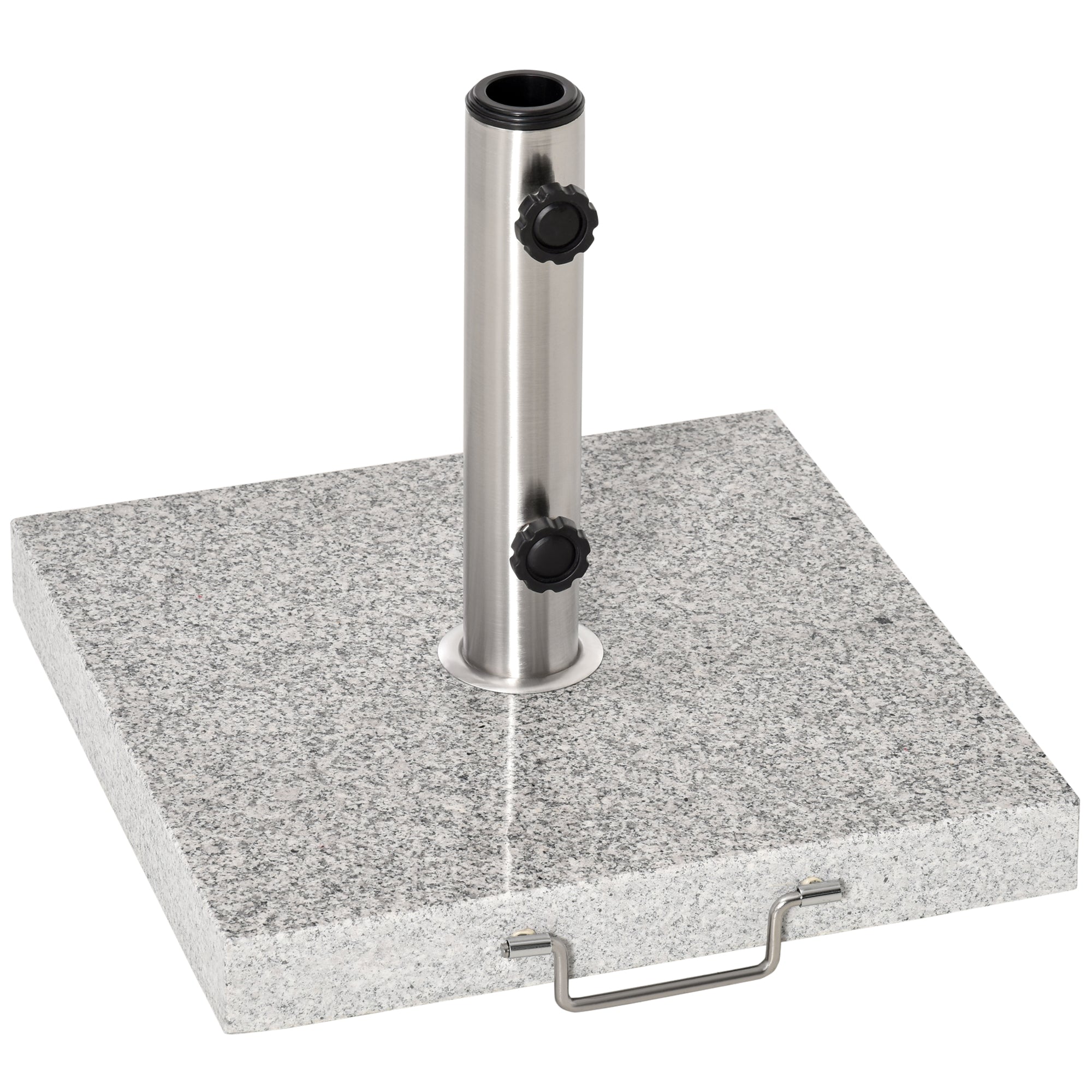 Mobile Parasol Stand, Stable Base 28kg, Marble/Stainless Steel