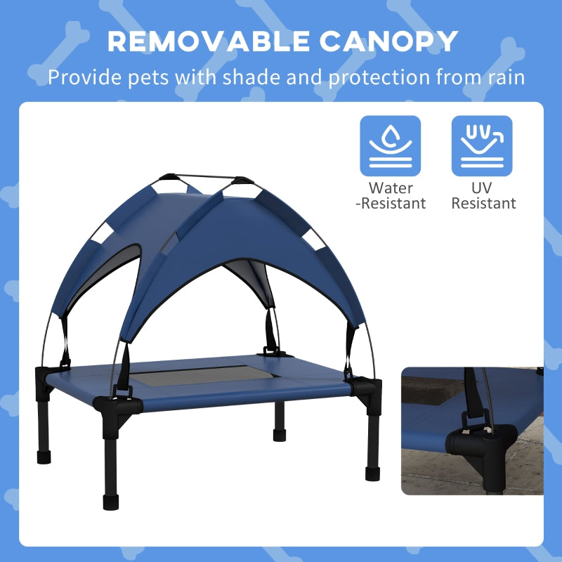 Cooling Raised Pet Bed w/ Washable Breathable Mesh, for Mini Small Dogs - Dark Blue