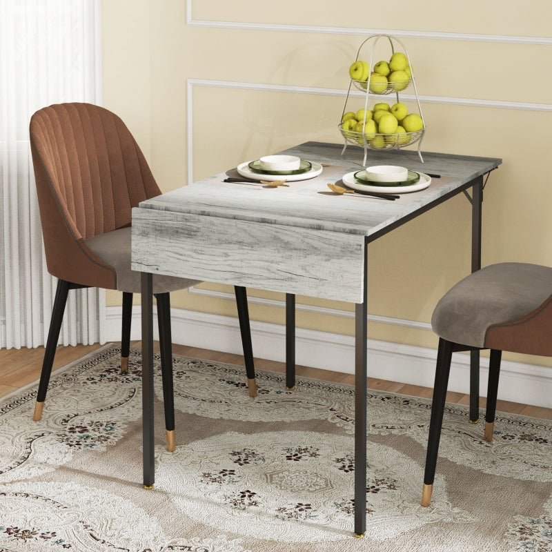 Four-Person Drop Leaf Dining Table Grey