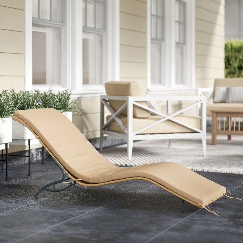 Sun Lounger, Water-Repellent, 120 kg Load Capacity, Polyrattan Beige