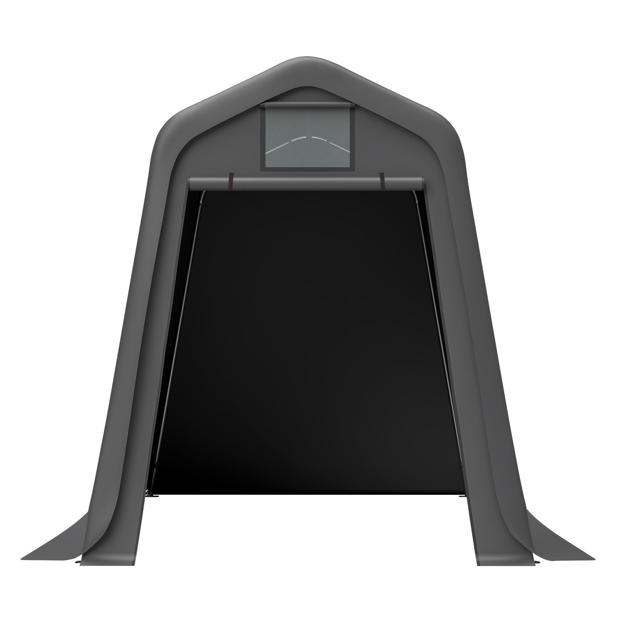 Storage Shed 245x183x217cm, Versatile Garden/Bicycle Shelter with Roller Blinds, UV & Wind Resistant, Grey Waterproof PE