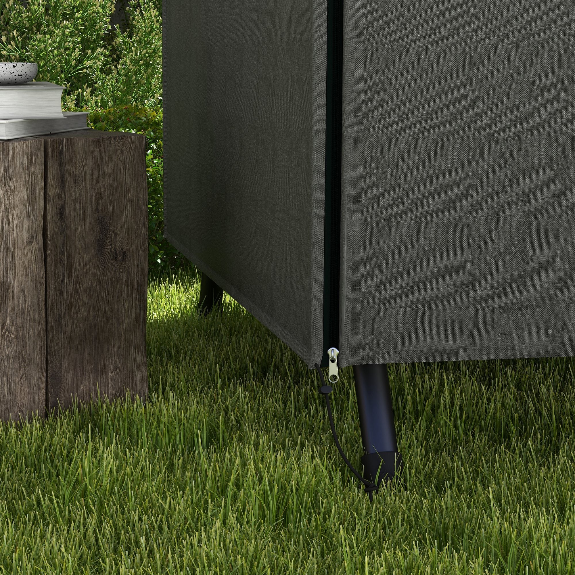 Three-Seater Swing Chair Protective Cover 205 x 124cm, Dark Grey