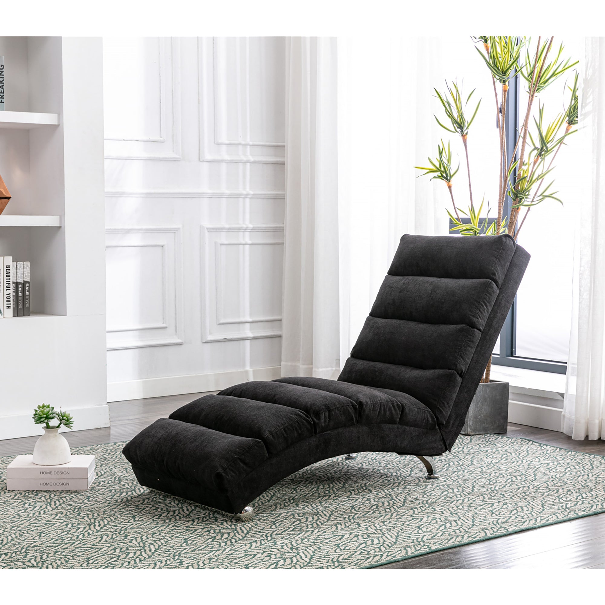 Relaxation Lounger Fixed Reclining Sofa Full Body Support Vibration Side Pockets