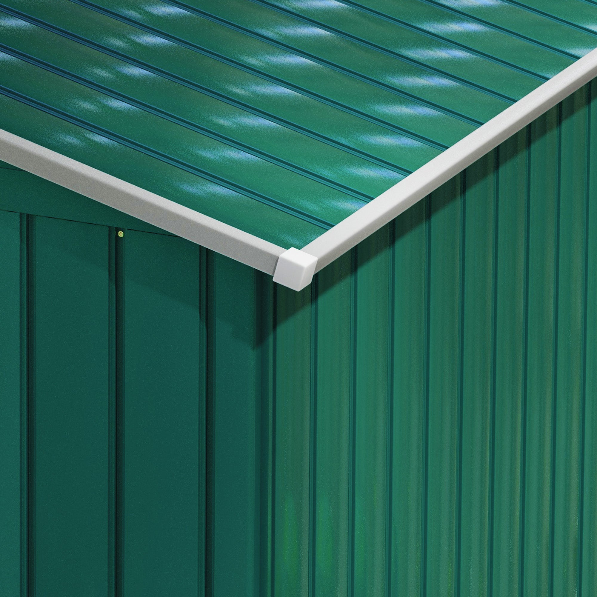 Metal Garden Shed 7 x 4ft, Outdoor Storage Tool House with Double Doors, Green