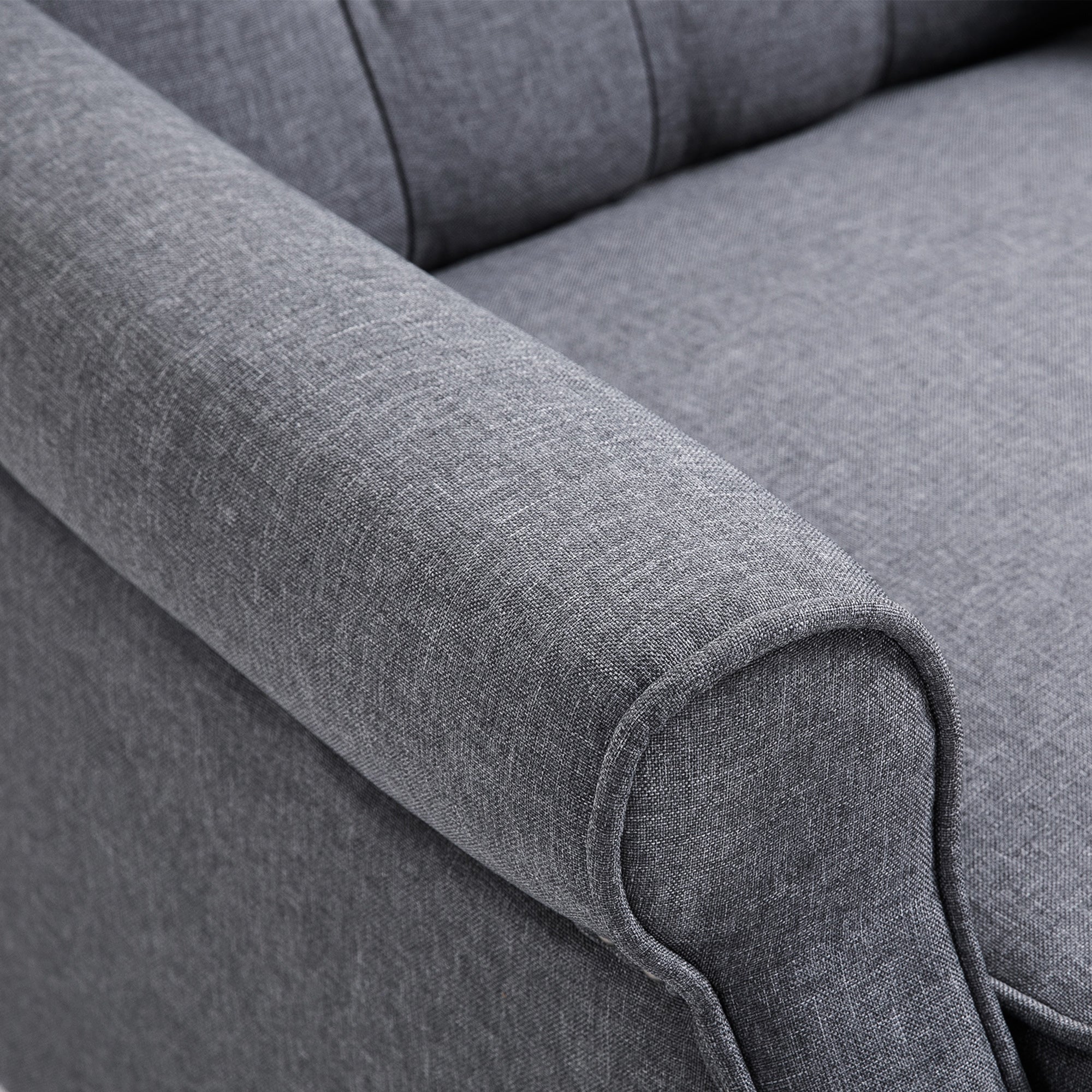 Recliner Armchair, Vintage Wingback Chair with Footrest, Grey