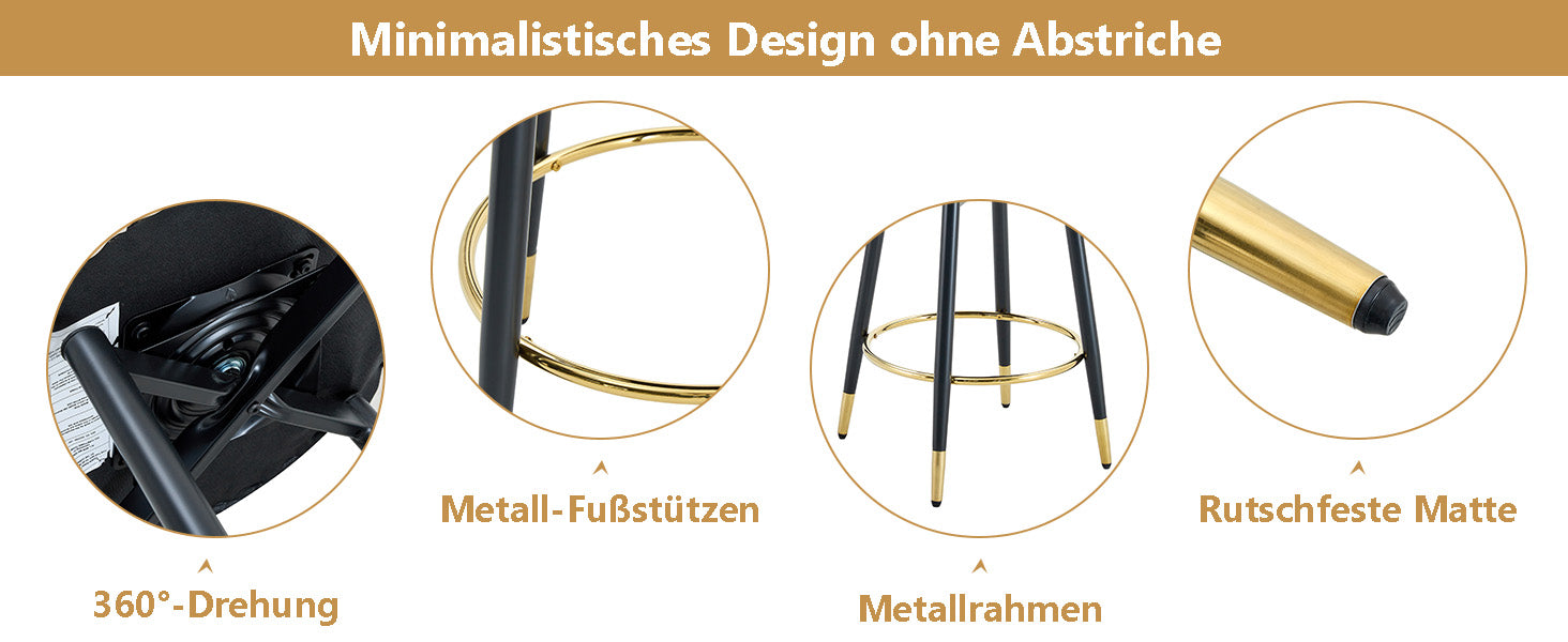 360° Rotating Bar Stool, Modern Upholstered, White PU