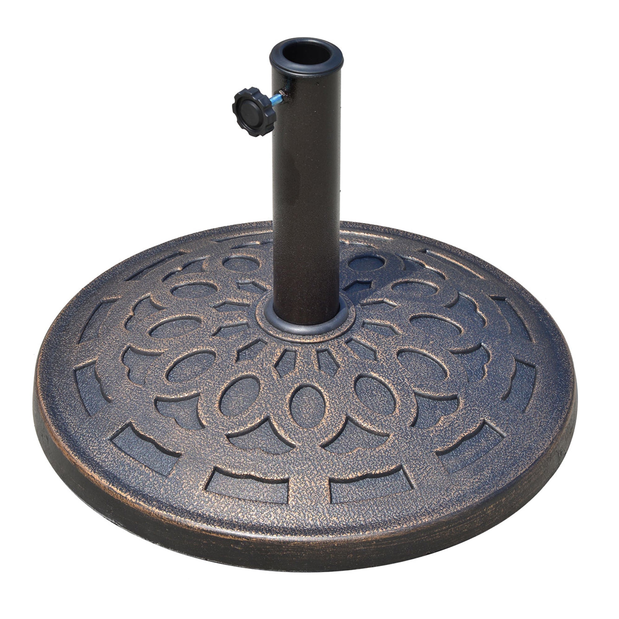Parasol Base Round 14kg Stable Weatherproof Resin Bronze