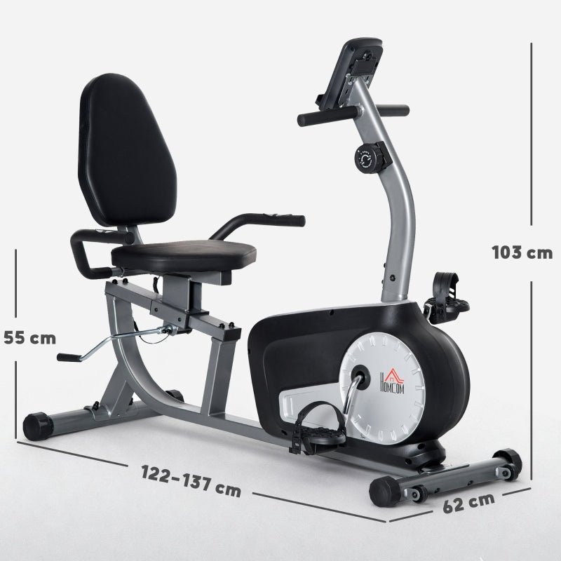 Exercise Bike 8 Resistance Levels - Steel Grey/Black/Silver