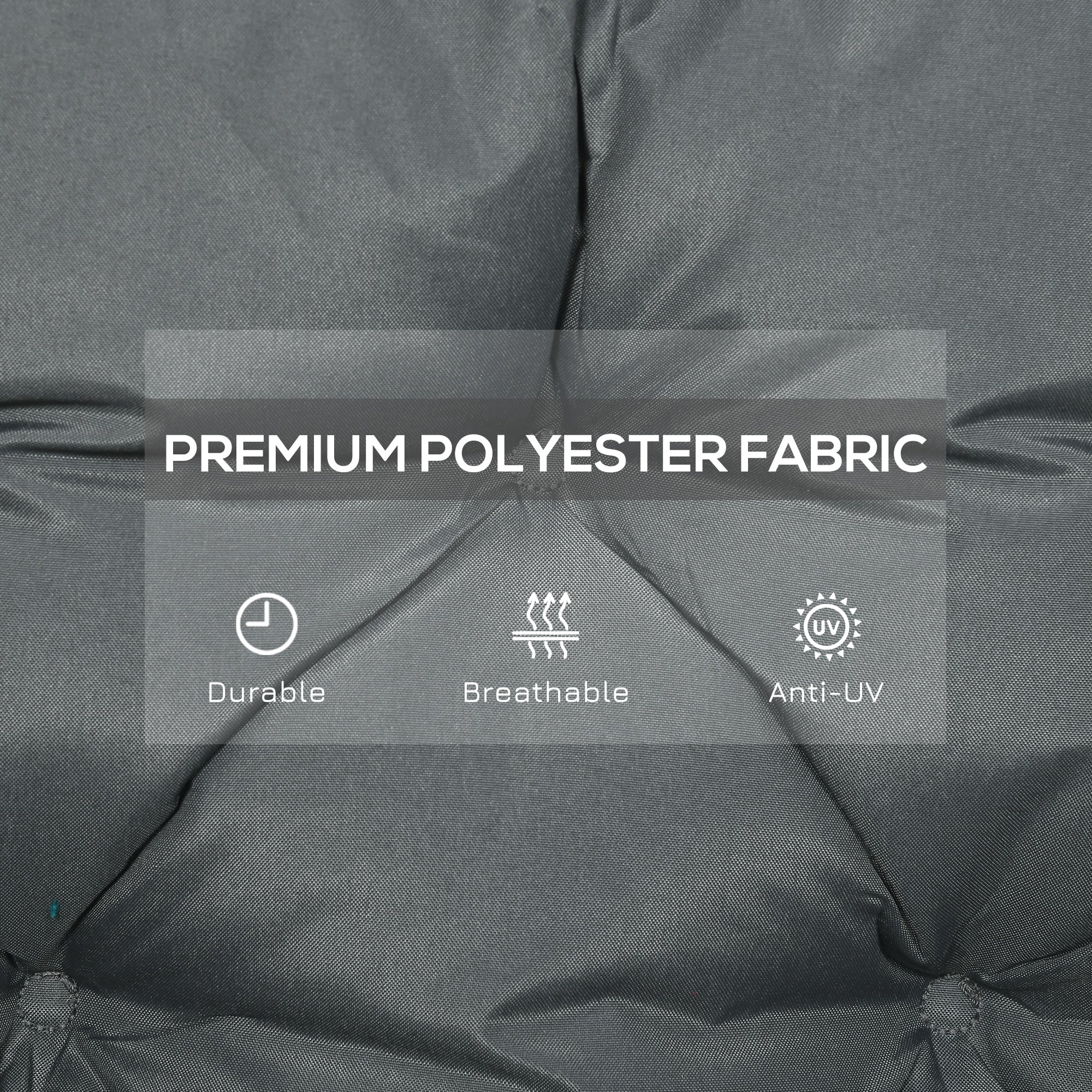 Garden Bench Cushion 2 Seater Swing Chair Seat Pad 110 x 120 cm Dark Grey