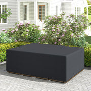 Outdoor Furniture Cover, Waterproof Anti-UV Rattan Sofa Set Protection, 600D Oxford Black