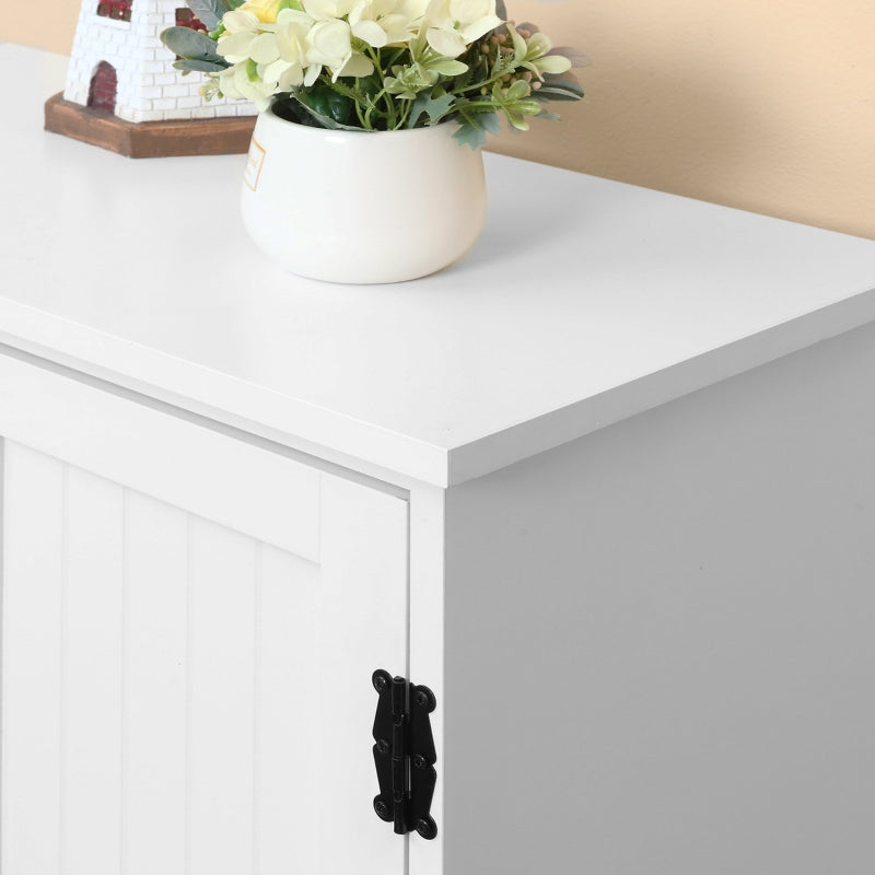 Accent Floor Storage Cabinet with Adjustable Shelves and 2 Doors, White